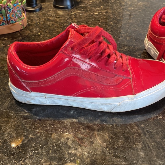 Red patents vans womens 7.5 - Picture 2 of 4